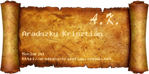 Aradszky Krisztián névjegykártya