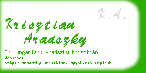 krisztian aradszky business card